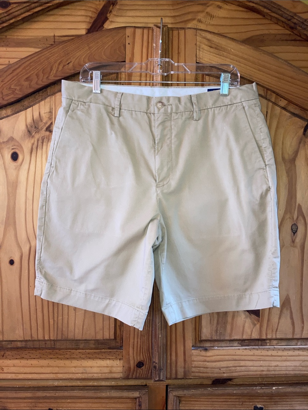 Men Polo Ralph Lauren Stretch Classic Fit tan khaki chino shorts size 34